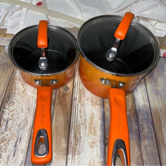 Rachael Ray Cookware Set 4 Piece Pots Pan Nonstick Performance Orange - Picture 2 of 10